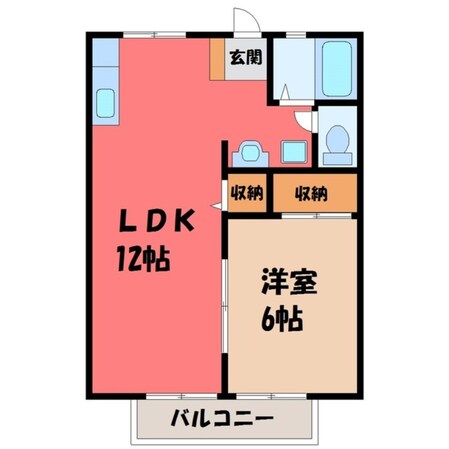 宇都宮駅 バス25分  富士見小学校北下車：停歩8分 2階の物件間取画像